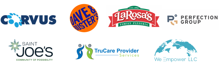 Silver sponsor's logos on banner